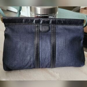 Vintage Navy Clutch Bag